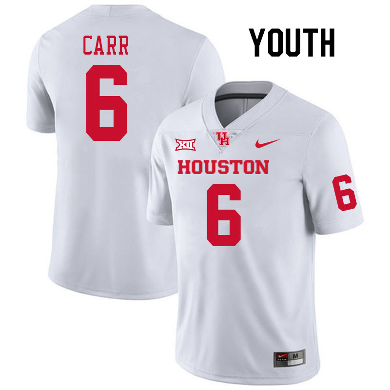 Youth #6 Maliq Carr Houston Cougars College Football Jerseys Stitched-White